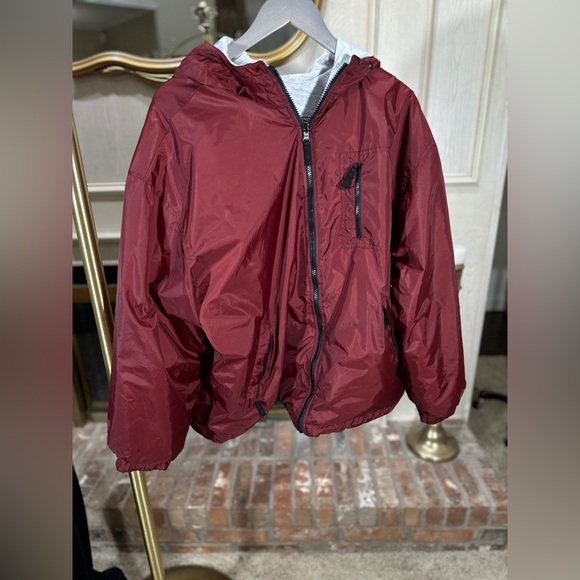 Vintage Northwest Territory Reversible Windbreaker Jacket XL Burgundy Gray - Picture 2 of 14